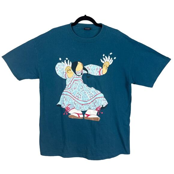 Vintage 90's Signal Sport Single Stitch Tee Shirt Native American Graphic USA XL - Picture 1 of 9